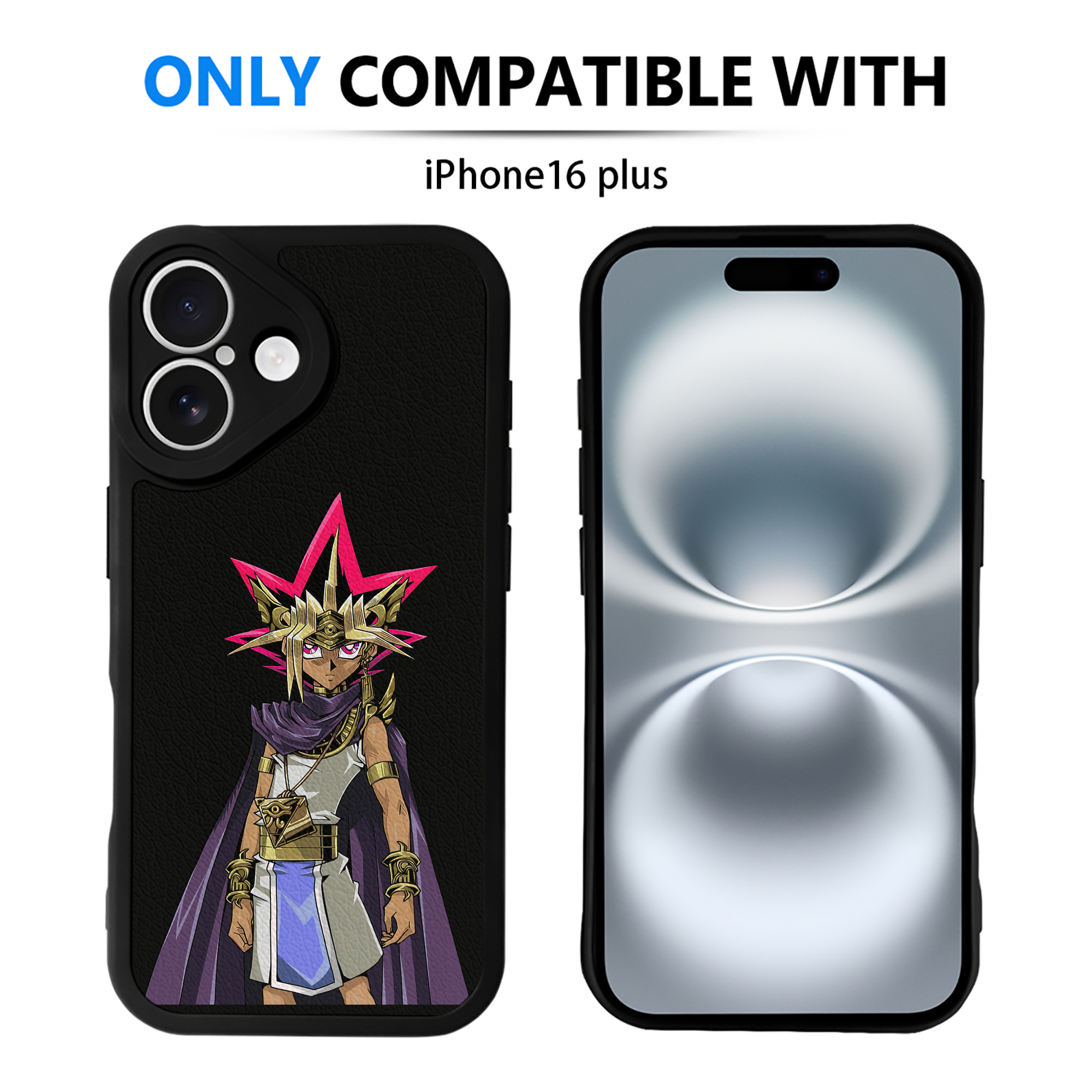 （画像用） 遊☆戯☆王 Yu-Gi-Oh! 【iPhone 16シリーズ対応】シリコンスマホケース（レザー調） 材質：シリコン